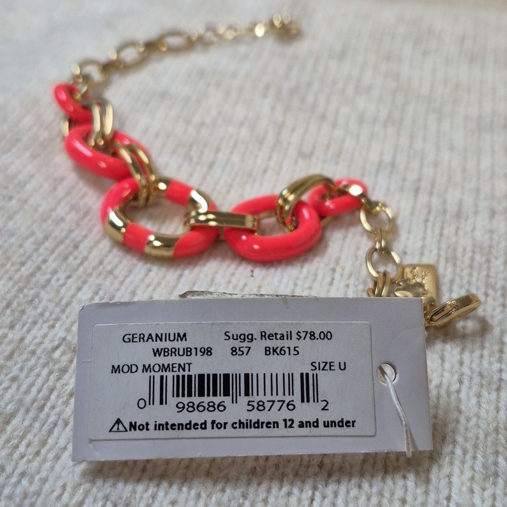 Kate Spade Mod Moment Geranium Link Bracelet - New - Picture 4 of 6
